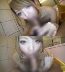 [Individual shooting] A cute gal sucked in the bathroom and fired a large number of dobadoba because it felt so good! !! 【Amateur】High quality version present with review