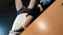 22-year-old OL Ami-chan's Internet café with sneakers footjob and face stepping