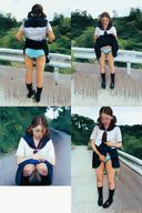 [Limited time sale] This may come out! (No) Amateur appearance Local 〇 Prefecture J 〇 Real Twin Tail Miniskirt Raw Legs Navy Blue Seo Summer Sailor Suit [Outdoor Panty Shot, Exposure, F & Indoor Edition] Photo Collection [ZIP file downloadable]