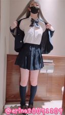 Change naked clothes in the school toilet as soon as you enter the school! Erotic swimsuit ♡ under the uniform