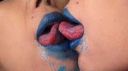 Erotic lip kiss