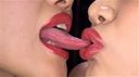 Erotic lips lesbian kiss