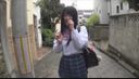 [Beautiful breasts] Black hair shaved uniform beautiful girl with idol face ☆ Masturbation squirting until cleaning