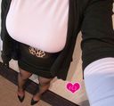 [O cup] Clothed huge breasts I tried ♪ to shoot from behind with a T-back while shaking big