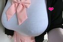 [O cup] Clothed big breasts I tried ♪ the request "boob backpack" in a cute pink sailor suit