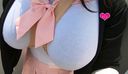 [O cup] Clothed big breasts I tried ♪ the request "boob backpack" in a cute pink sailor suit