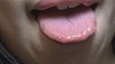 あみちゃんのピンク色の舌を接写