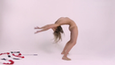 Naked performance by a beautiful rhythmic gymnast