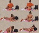 vol322 - 해변에서 옷을 갈아입는 아름다운 가슴 가슴을 가진 브라질 비키니 걸 (사진 &amp; 영화)