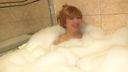【Personal shooting】Blonde princess gal with a cute smile. I enjoyed the small breasts slender body abundantly in the bath and had it covered in bubbles and sexually served.