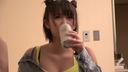 【Amateur Nampa】 Hanami beauty with F cup big breasts × baby face face. Squirting bishobisho with intense Paco SEX.