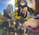 Hot spring trip, second part! All-you-can-take panchira breast flickers in the rape flower field! Succeeded in close-up shooting of the open-air bath! !!