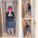 Super cute!! - Serious masturbation from posing in uniform! There is a panchira from below (mp4)