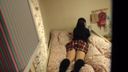 【Amateur】Uniform girl with idol face, baby face twin tails. The whole process of gradually masturbating in bed. 【Bonus Video】
