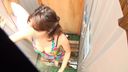 【個人撮影】引き締まった巨乳ビキニギャルがシャワールームでオナニー。