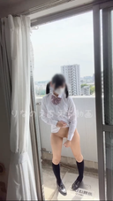 [** College student (1st year) Rinano's naughty selfie] When I went out on the balcony in uniform and took off my pants and masturbated with a, I made a loud voice even though it was on the balcony ... After that, unbutton your shirt and expose your bra ...