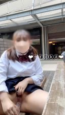 [j (3) G cup Erika] It's ☆彡 a selfie masturbation on the bench in front of the apartment! There was an uncle on the bench next to him, and a person came out from the apartment behind him and was thrilling masturbation! !!