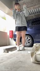 [Selfie of 18-year-old G cup Erika] When I was masturbating naked in the parking lot of an electronics store, ☆彡 a person suddenly came, I couldn't get my clothes and hid behind the car! I didn't lose to that and passed away properly at the end ...///