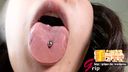 Tongue pi honor student Saki's tongue piercing shines beautiful tongue close-up lens licking