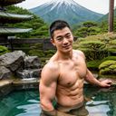 男士裸體寫真集：職業摔跤手的假期（溫泉）