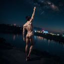 Men's Nude Photo Collection Starry Sky × Beautiful Man