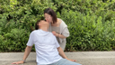 Perverted video of outdoor nose and strangulation that licks even if people are around