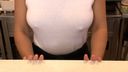 A busty beauty clerk is a braless person! ?? - I'm excited about her working without worrying about the fact that her nipples are poking ... Part 3