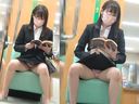 【촬영 발레】미인 여성 OL이 도서관에 먹어 T백을 보여준다! [로우 앵글/펀치라]