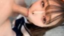 [Colossal] Super famous model class slender beauty POV 3 Rich throat jupoblowjob large mouth ejaculation in a sailor suit