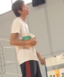 Handsome volleyball coach with a height of 191 cm. Body to body receive toss attack practice. ※Limited quantity※