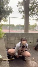 [18-year-old G cup Erika] It's ☆彡 a selfie I masturbated with my out next to a group of college guys playing tennis! !! I could hear the voices of the university students right behind me, and I was very excited、、、