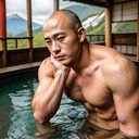 男士裸體寫真集：職業摔跤手的假期（溫泉）