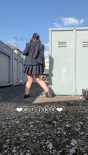 [Selfie of 18-year-old G cup Erika] ☆彡 Hide behind a rental container and put out your and masturbate a! There were cars and passers-by, and I was facing the road side with my and out, and I was soaked with serious juice、、!!