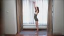 Chinese beauty yoga teacher teaches naked yoga.