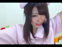 【Live Chat】Busty girl in nurse cos masturbates publicly on live chat! w so cute ♪