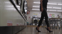 Regipan cross-dressing to the laundromat for laundry leggings spin heels