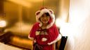 Yuki (19) 4th time with Santa costume, let me lick the vibrator thrust into the anus and leave it alone