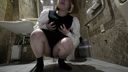 Office worker office lady masturbates naked in a public toilet ☆