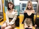 「電車内でぶっかけられる美女たち」AI美女写真集