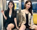 「電車内でパンチラしてぶっかけられる美人OLたち」AI美女写真集