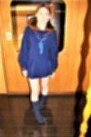 [Limited time sale] Appearance amateur local 〇〇 prefecture K real twin tail miniskirt winter sailor suit [raw legs / bare feet / navy blue socks panchira / edition] photo collection [ZIP file downloadable]
