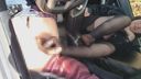 (There is a review benefit) Black stockings in Tsubasa-chan's car stepping licking & footjob