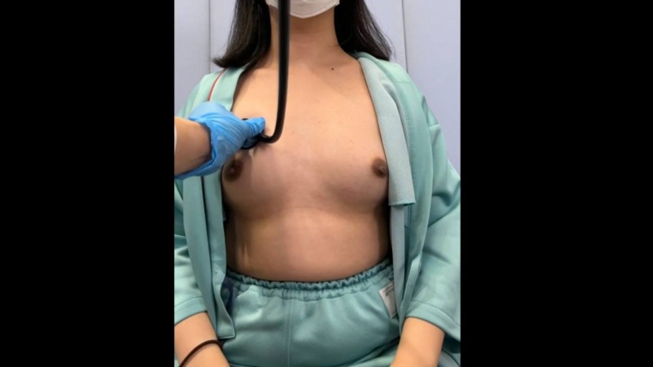 #75 診察【おっぱい/乳首診察】帽*が似合うムチムチ美女/清楚系で大人しめの色白美女 gallery photo 4