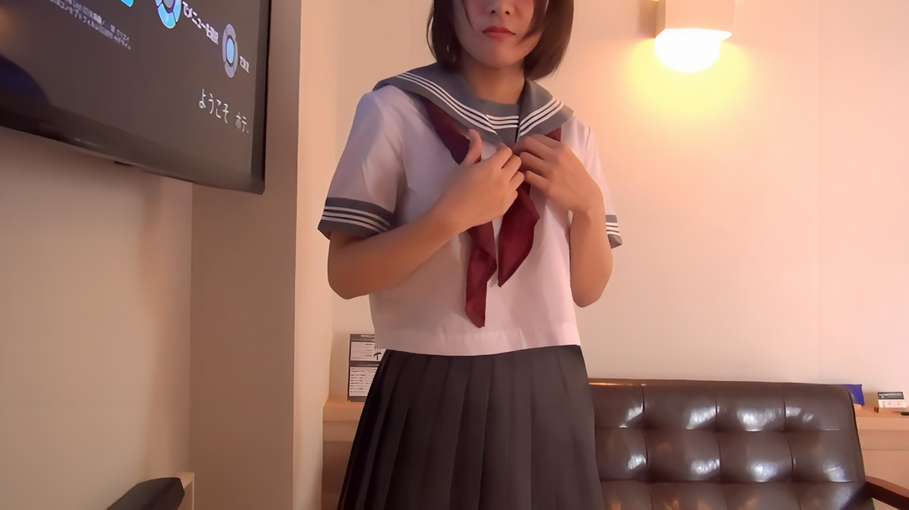 【制服×童顔18歳】戸惑い隠せず…嫌がっていたのに声が止まらない主観ハメ撮り gallery photo 1
