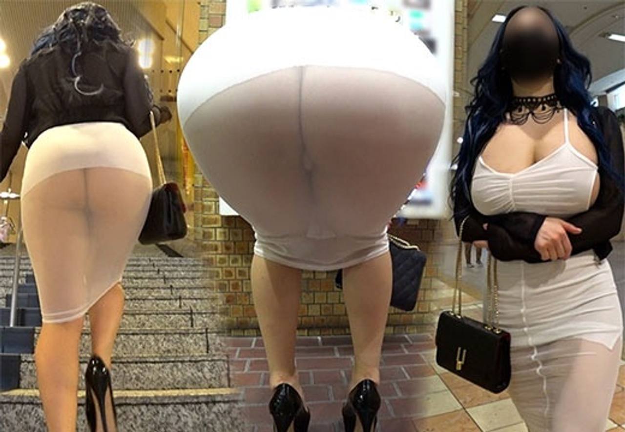 【爆乳Kカップ】爆尻モロ透けの超ド級美女！規格外デカ乳×極薄ワンピで街中ノーブラ挑発──激シコ確定ッ!! gallery photo 1