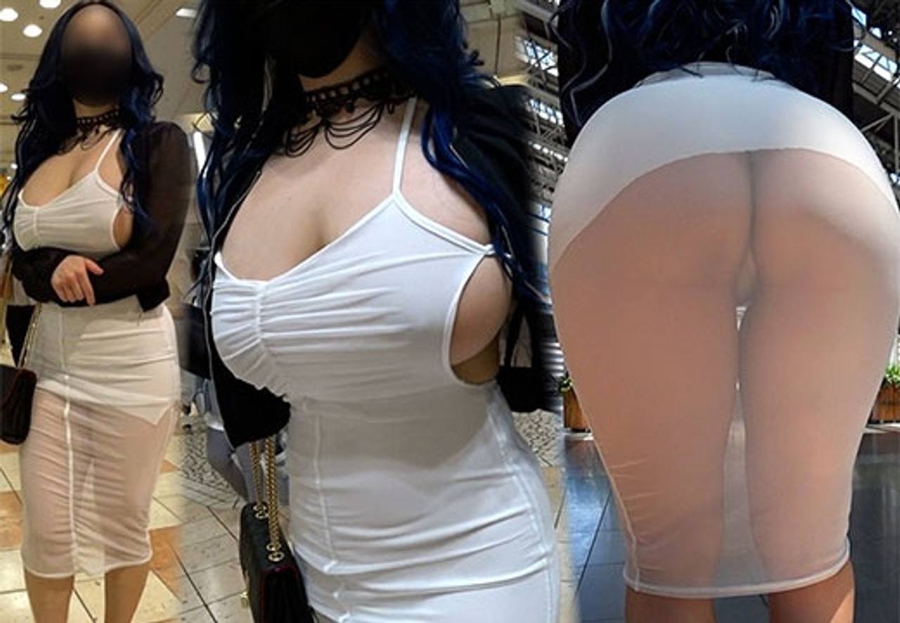 【爆乳Kカップ】爆尻モロ透けの超ド級美女！規格外デカ乳×極薄ワンピで街中ノーブラ挑発──激シコ確定ッ!! gallery photo 7