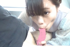 [Individual shooting / close-up] (Another angle Ver.) In-car blowjob Massive mouth shot-22-year-old beauty OL Aya-chan