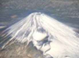 機中から見た富士山画像