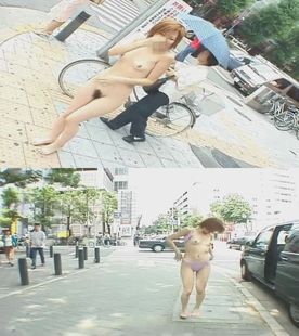無修正　街中　全裸 