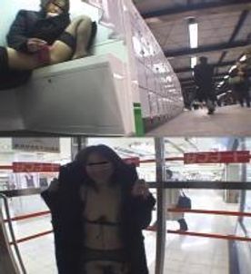 【過激露出】＜露出でしか興奮しない変態妻【36】＞とカップルバーで知り合ってやりたい放題！【超激ヤバ】帰宅ラッシュ時に駅構内でバイブオナニーさせちゃいました！行き交う人々たちに興奮しまくりのセレブ妻で